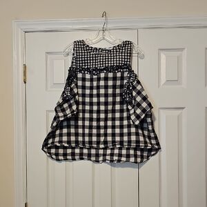 Crown & Ivy Black and White Checkered Blouse